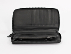 Billetera de cuero XL total black - tienda online