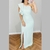 Vestido Longo Fenda Babado Ombro - loja online