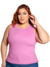 Kit 4 Regatas Caneladas Plus Size