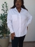 Camisa Feminina Listrada Tricoline com Bolso Frontal Azul/Branca - comprar online
