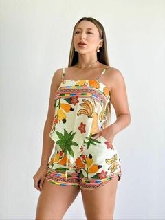 BLUSA REGATA LENÇO BRASIL TROPICAL