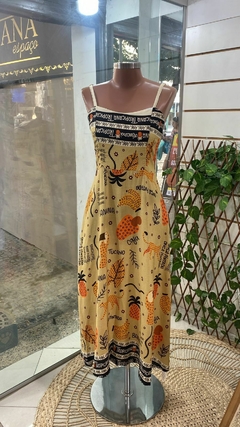 VESTIDO MIDI FENDAS TROPICANA