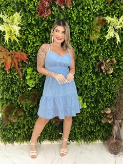 VESTIDO ALÇA FINA JEANS