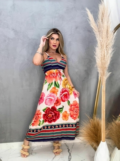 VESTIDO MIDI FLORES TRIBAL