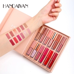 Conjunto De Batom Líquido-Handaiyan 12 cores/Gloss Labial Em Cores Foscas Peroladas - comprar online