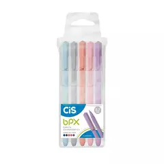 Caneta Esferográfica Bpx - escrita fina 0,7mm - kit com 5 canetas coloridas - Cis