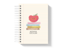 Agenda Escolar | 2025 - Capa Livros e Maçã