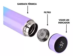 Garrafa Térmica Inteligente com Termômetro Digital Colorida Tie Dye na internet