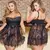 Feminino 5xl conjunto de pijamas de renda malha vestido de noite lingerie eróti - loja online