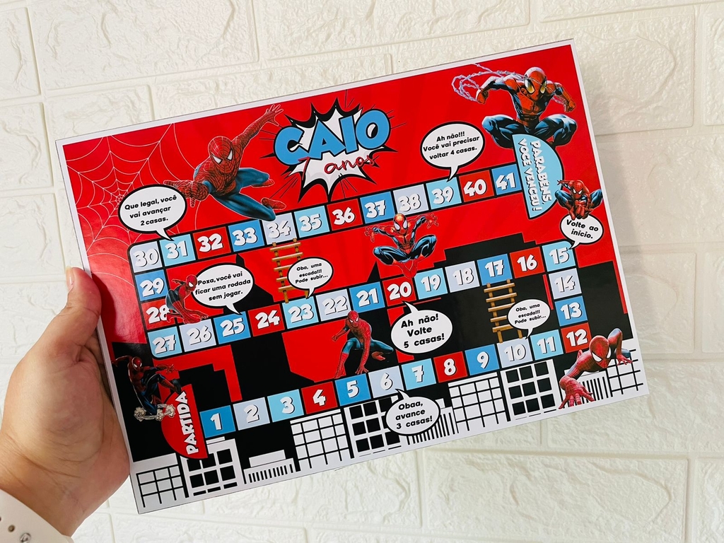 Jogo da Velha Personalizado Tema Homem Aranha e Amigos.