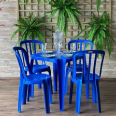 Conjunto Mesa com Cadeiras Vazada - Azul