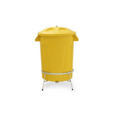 CESTO DE LIXO REDONDO COM PEDAL 100 LITROS - AMARELO