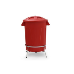 CESTO DE LIXO REDONDO COM PEDAL 100 LITROS - VERMELHO