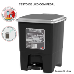 CESTO DE LIXO COM PEDAL 14 LITROS - loja online