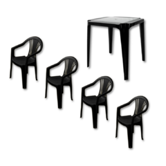 CONJUNTO MESA E POLTRONA FERRARA - PRETO