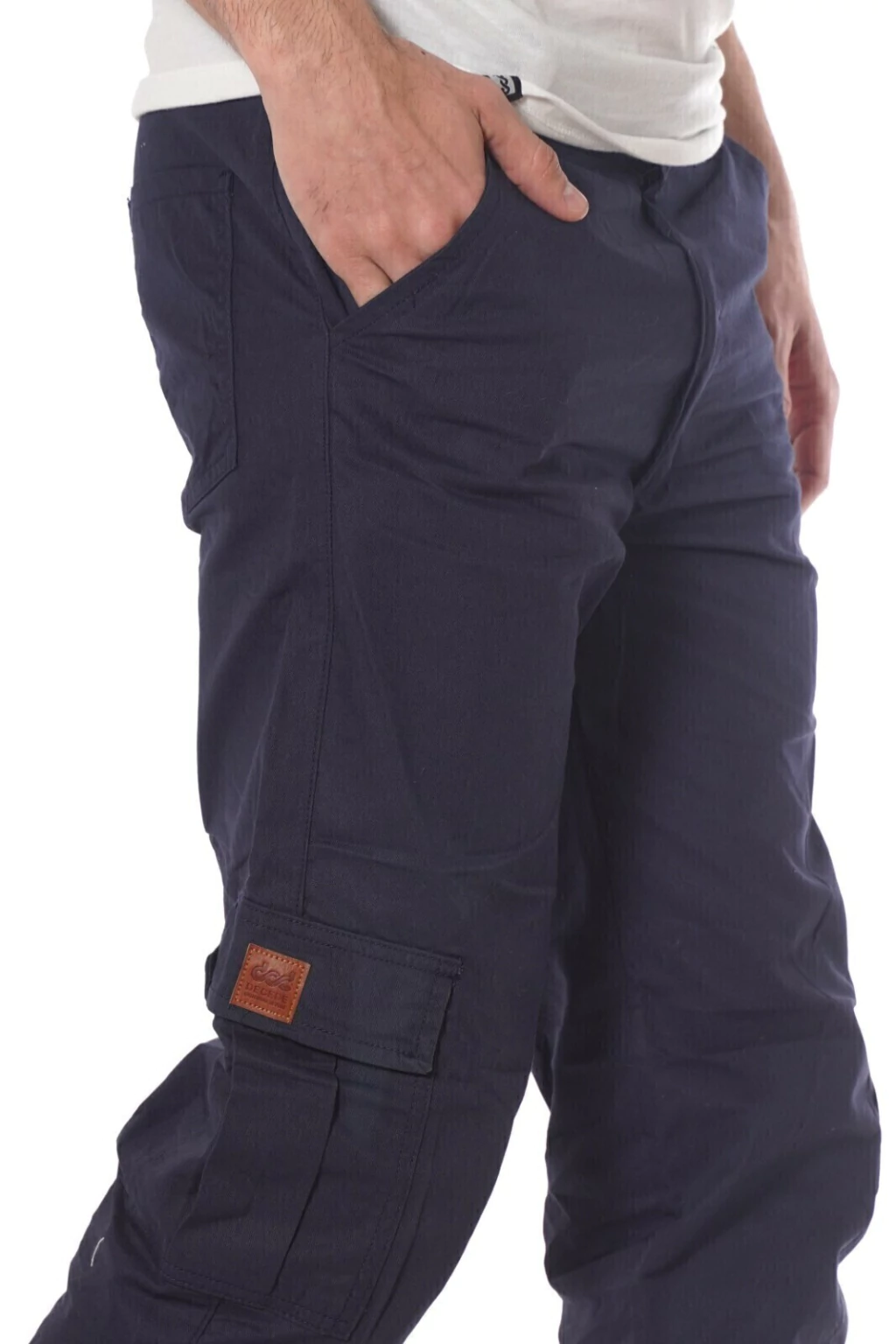 pantalon cargo de gabardina rigida