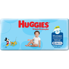 Fralda Huggies Tripla Proteção G C/36 Un.