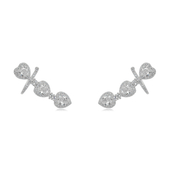 Brinco Ear Cuff Coração Cravejado | 107586