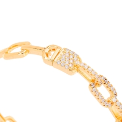 Bracelete Elo Micro Zircônia Dourado | 68606 na internet