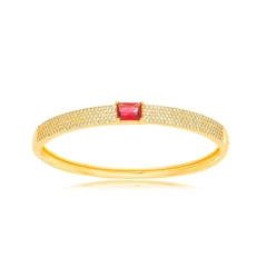 Bracelete com pedra rubi dourado | 80806