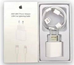 Kit Carregador Completo Iphone Apple 11 - 12- 13- 14 Fonte 20w Usb – C + Cabo Lightning Conexao Nova Type 1ª Linha