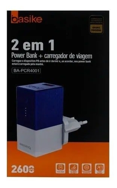 Carregador Portátil 2 em 1 2600mAh Carregador de parede Basike BA-PCR4001-V8 na internet