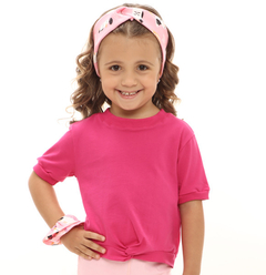 BLUSA INFANTIL CROPPED COM TORÇÃO LISA - Tuca Pituca Moda Infantil