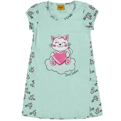 CAMISOLA INFANTIL MANGA CURTA ESTAMPA SILK GATINHA LOVE - comprar online