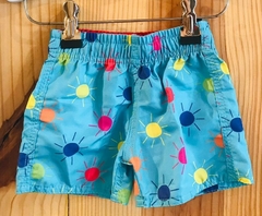 SHORTS INFANTIL TACTEL ESTAMPA SOL