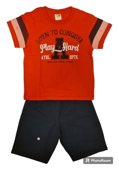 Imagem do CONJUNTO INFANTIL BERMUDA MOLETINHO E CAMISETA ESTAMPAS VARIADAS