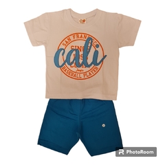 CONJUNTO INFANTIL BERMUDA MOLETINHO E CAMISETA ESTAMPAS VARIADAS - comprar online