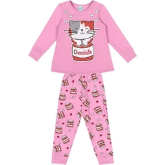 PIJAMA INFANTIL LONGO ESTAMPA GATINHA