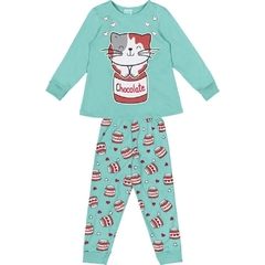 PIJAMA INFANTIL LONGO ESTAMPA GATINHA - loja online