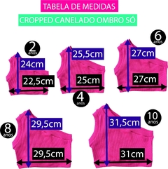 BLUSA CROPPED INFANTIL DE UM OMBRO SÓ CANELADA DE ALGODÃO - Tuca Pituca Moda Infantil