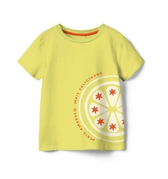 CAMISETA INFANTIL ESTAMPA AMARELO FELICIDADE