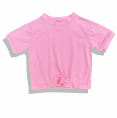 BLUSA INFANTIL CROPPED COM TORÇÃO LISA na internet