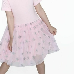 VESTIDO INFANTIL SAIA TUTU COM ESTRELAS PRATEADAS - comprar online