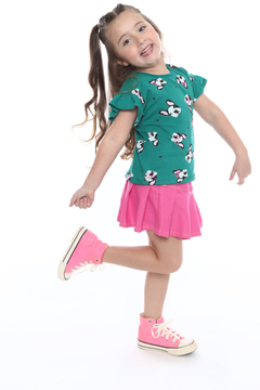 BLUSINHA INFANTIL MANGA DE BABADINHOS ALGODÃO COM ELASTANO - MODELO LÍVIA