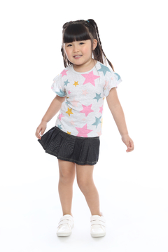 Imagem do BLUSINHA INFANTIL MANGA DE BABADINHOS ALGODÃO COM ELASTANO - MODELO LÍVIA