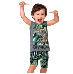 Imagem do CONJUNTO INFANTIL BERMUDA MOLETINHO E CAMISETA ESTAMPAS VARIADAS