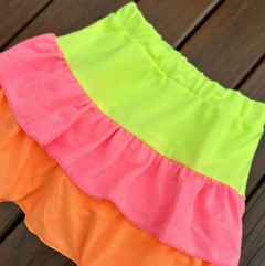 SAIA SHORT INFANTIL PIQUÊ TRICOLOR TONS NEON