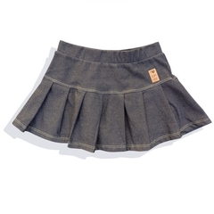 SAIA SHORT INFANTIL RODADA JEANS FAKE