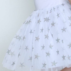 VESTIDO INFANTIL SAIA TUTU COM ESTRELAS PRATEADAS - Tuca Pituca Moda Infantil