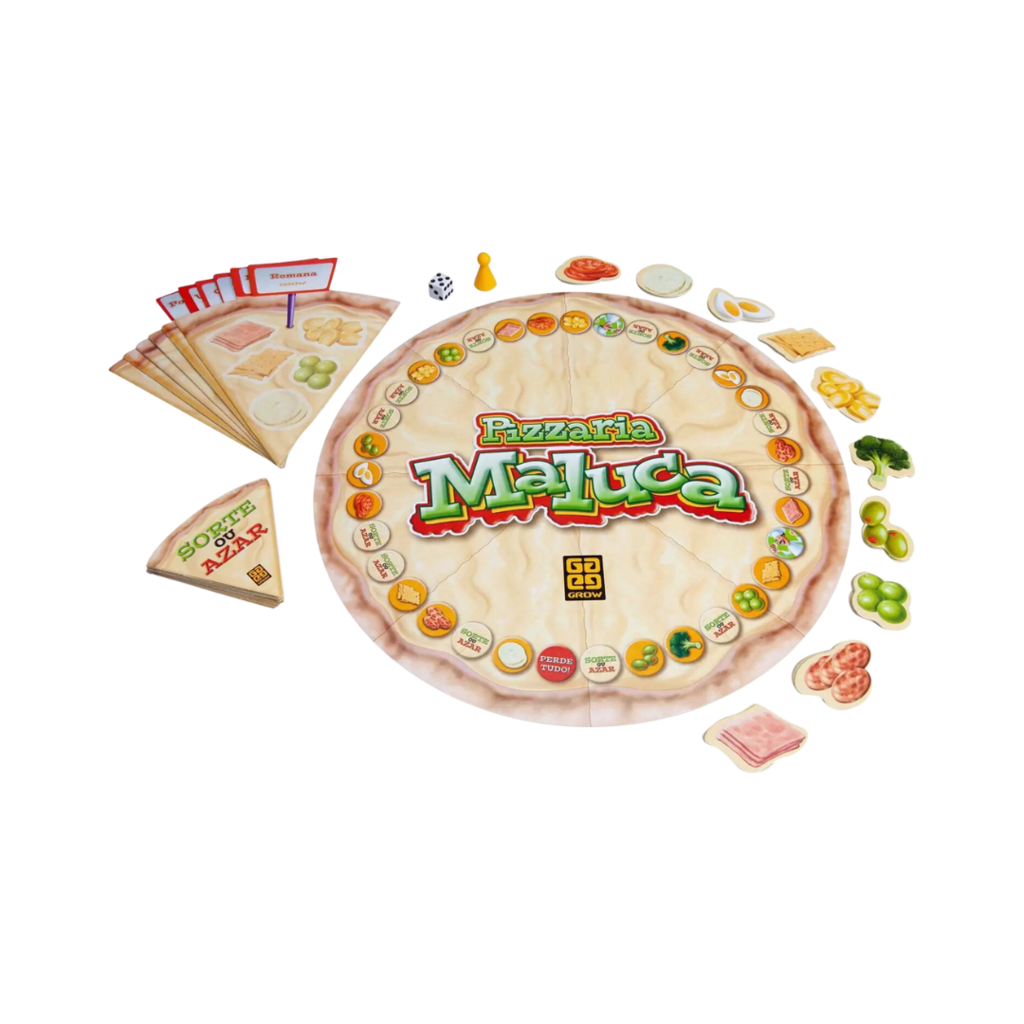 Dois clássicos jogos de tabuleiro: Pizzaria Maluca (Gro