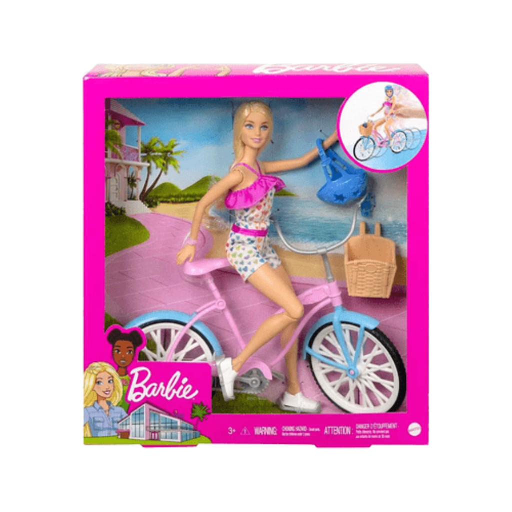 Boneca Barbie e Bicicleta Articulada - Mattel