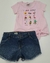 Conjunto Blusa e Short Jeans