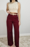 Calça Alfaiataria Wide leg Cherry Red