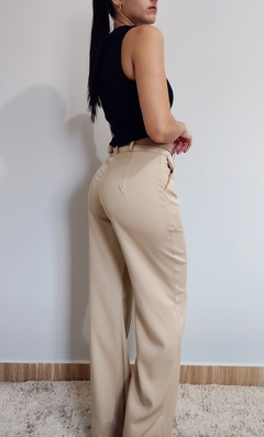 Calça Alfaiataria Wide Leg Bege - comprar online