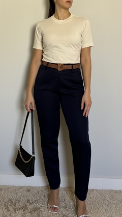 Calça Alfaiataria Skinny Azul Marinho