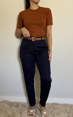 Calça Alfaiataria Skinny Azul Marinho - comprar online